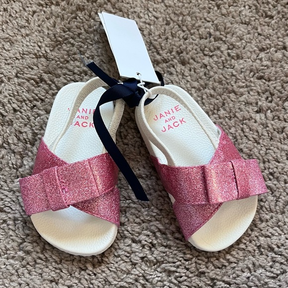 Janie and Jack Shoes Janie And Jack Baby Girl Pink Glitter Bow Pool